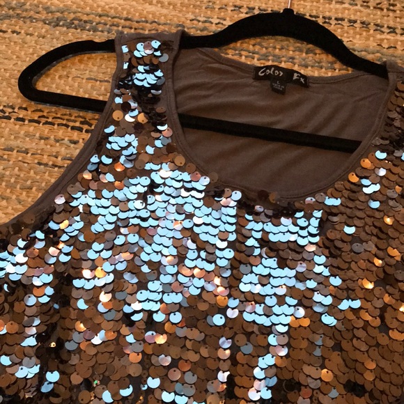 Charcoal Grey Sequence Tank - Picture 2 of 2